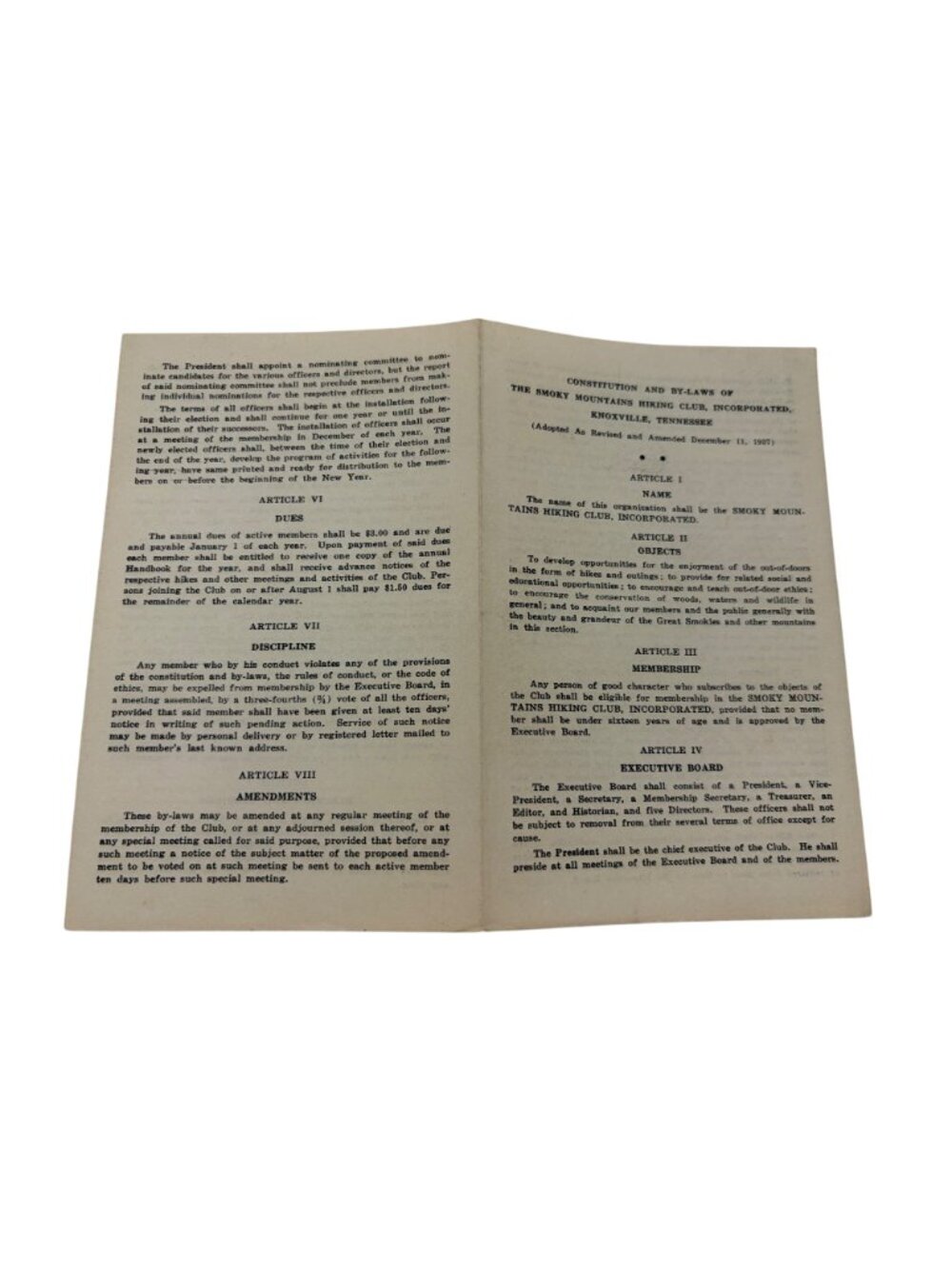 Smoky Mountains Hiking Club Ephemera Lot 1937 1951 1976 1926 Pamphlet Reprint - Picture 11 of 12